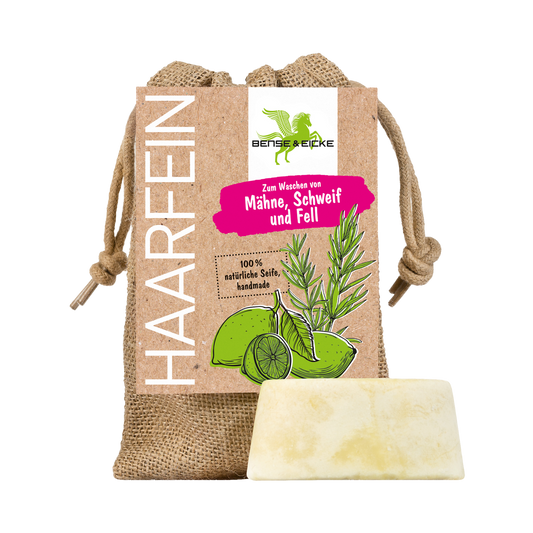 Bense & Eicke HaarFein für Mähne, Schweif und Fell im Jutesack den man auch zum Einschäumen und Waschen benutzen kann