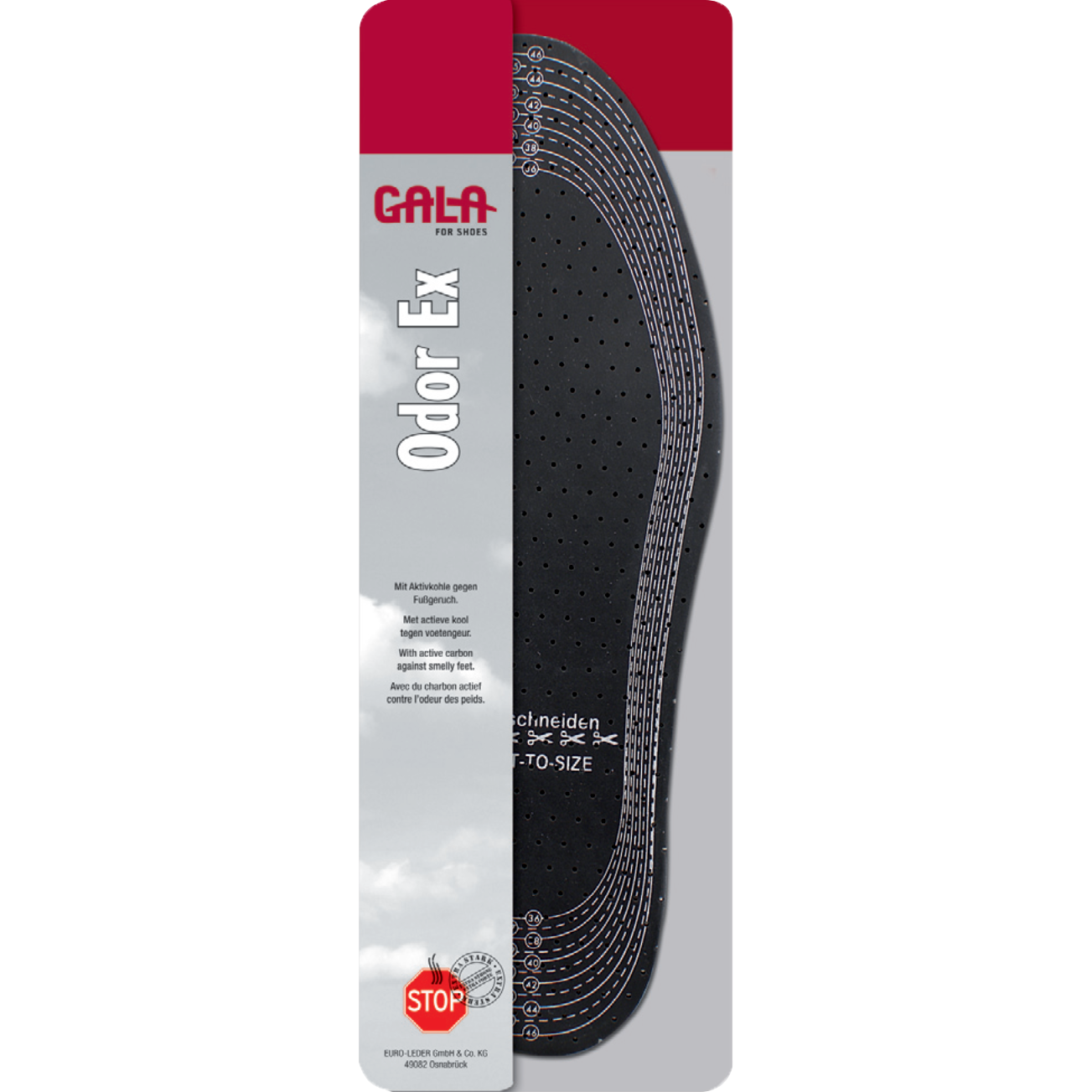 CasaBellissimo Zuschneidbar GALA Odor Ex anti Geruch Einlegesohlen mit Verpackung