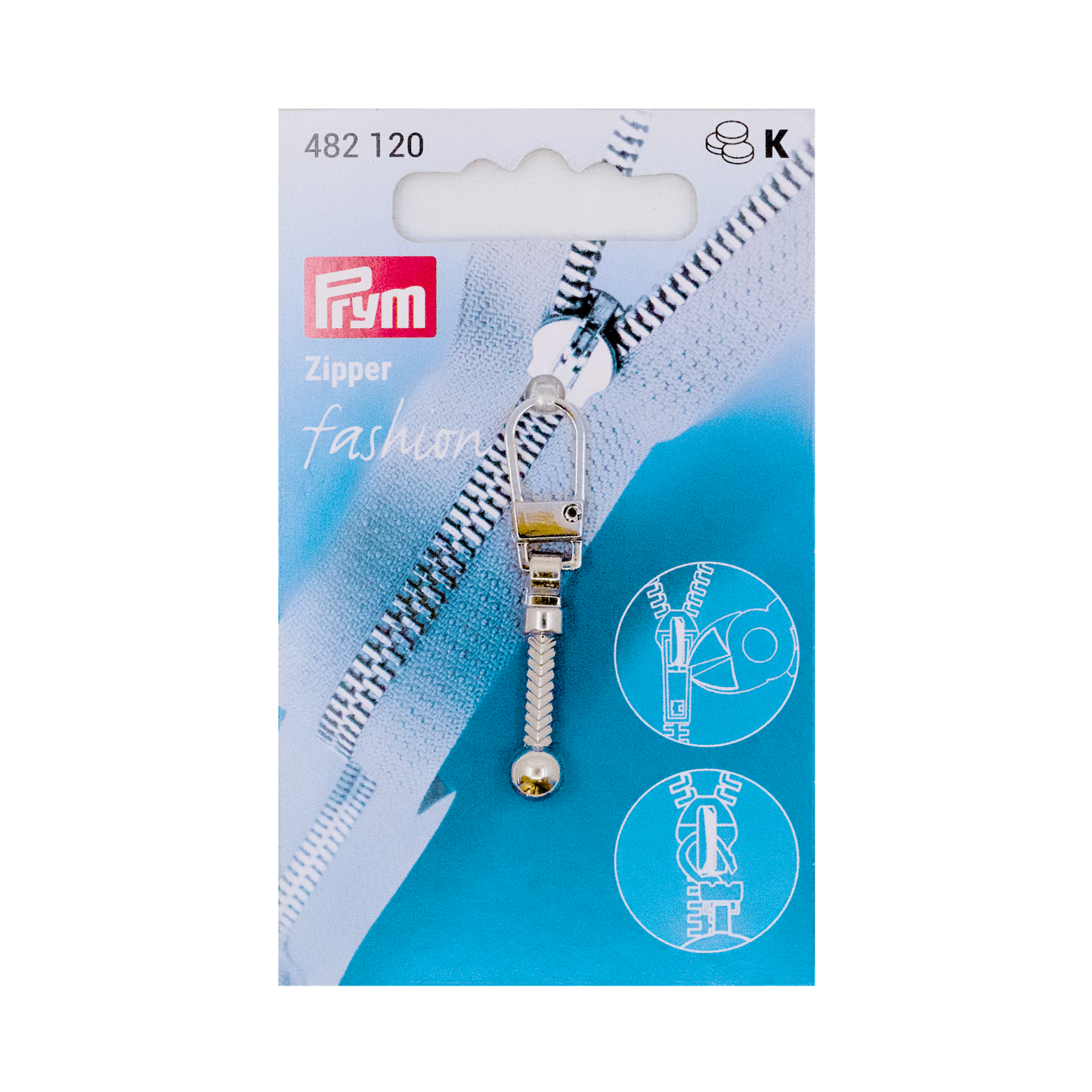 CasaBellissimo Prym Reißverschluß-Zipper-Fashion "Keule" silberfarbig