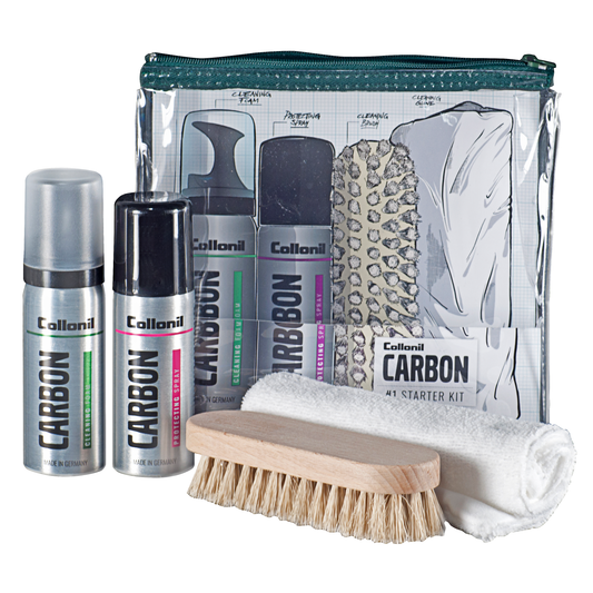 Collonil Carbon Lab Starter Kit mit 2x kleine Sprühdosen mit Tasche, Bürste und Poliertuch