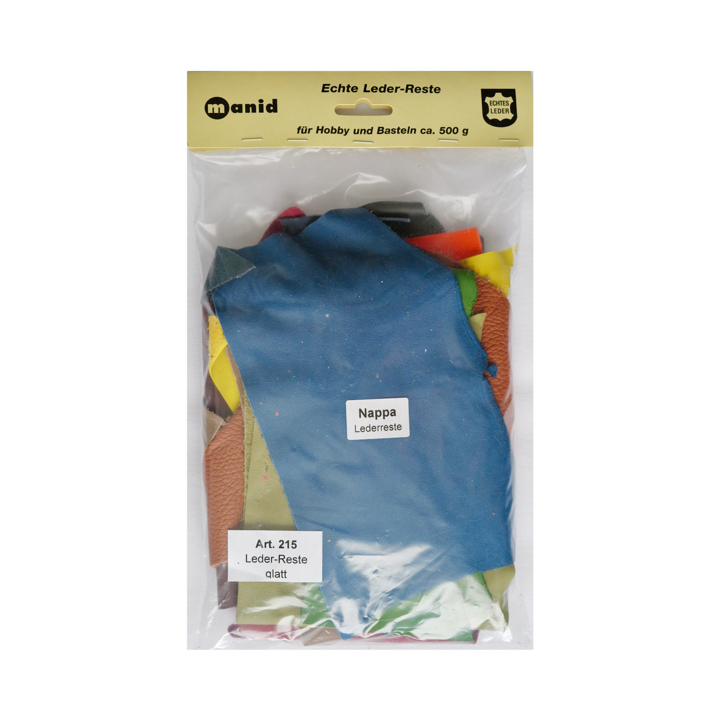 Echte glatte Nappa Leder-Reste von manid im 500g Beutel für Hobby und Basteln