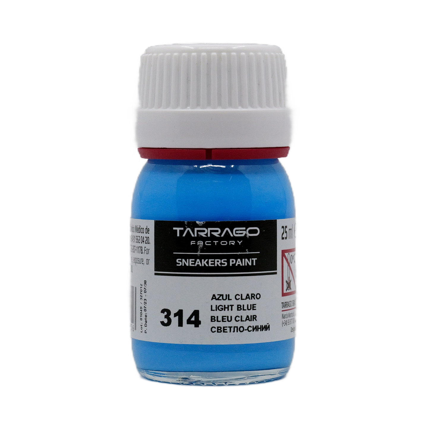 Hellblau Tarrago Sneakers Paint 25 ml in der kleinen Glas Schraubflasche
