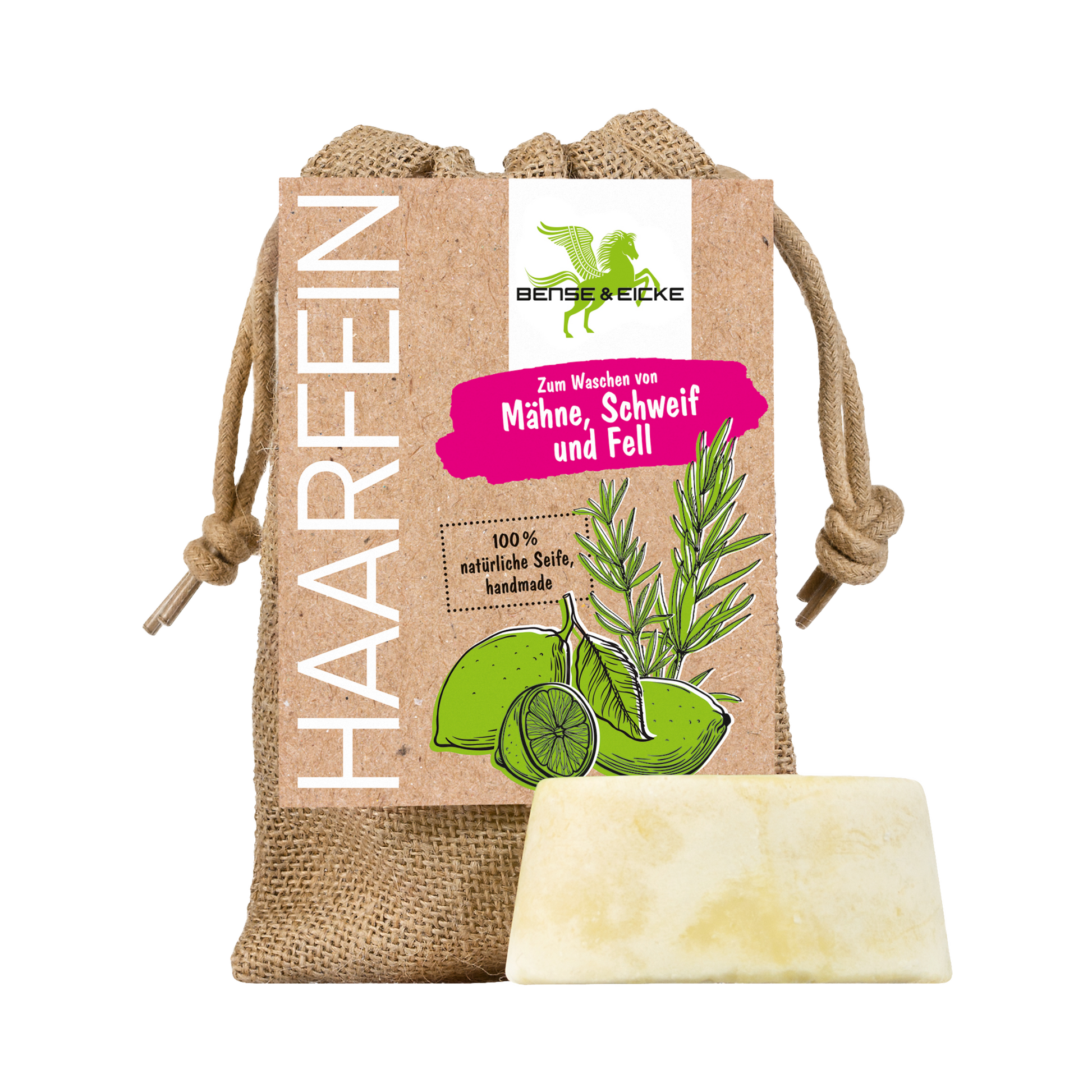 Bense & Eicke HaarFein für Mähne, Schweif und Fell im Jutesack den man auch zum Einschäumen und Waschen  benutzen kann