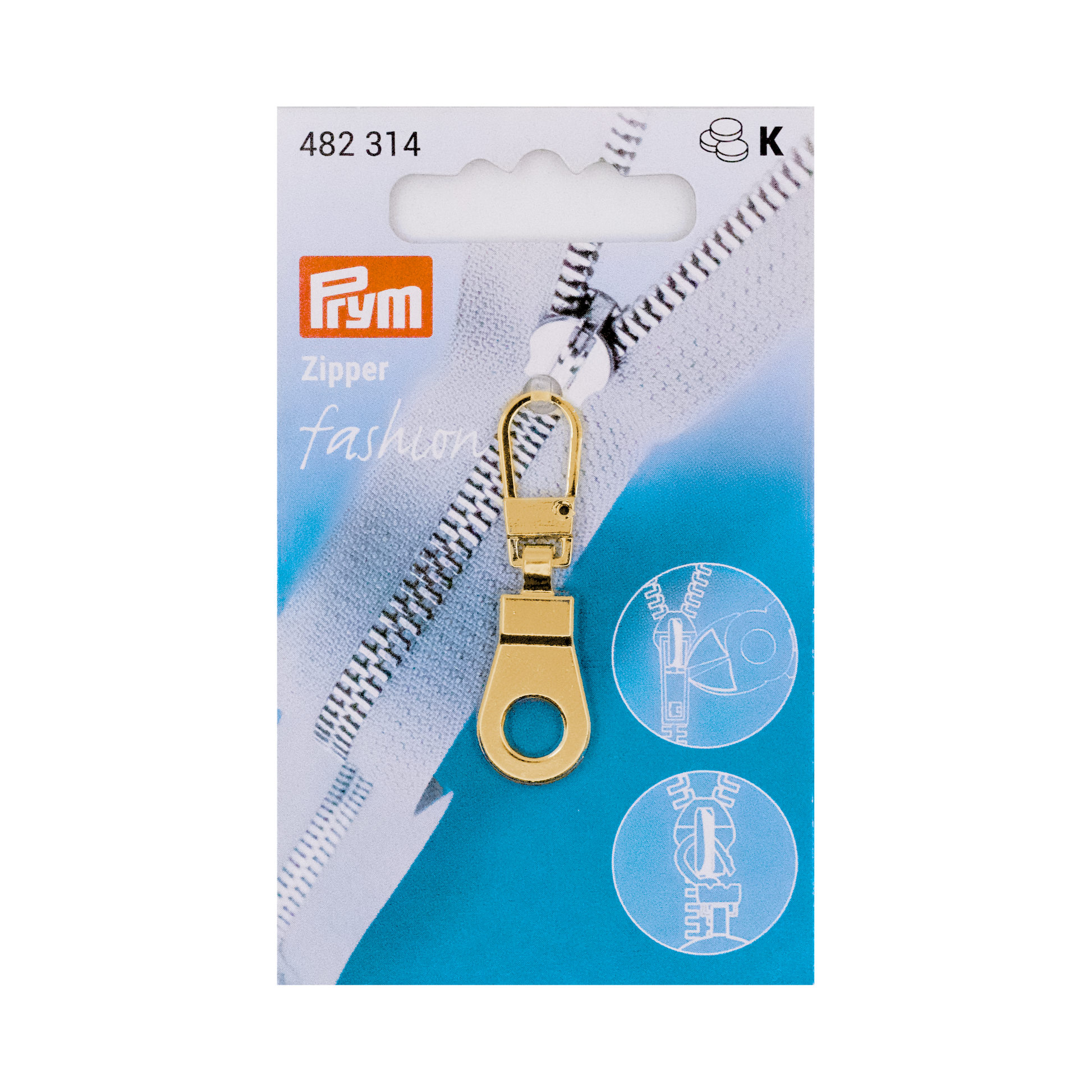 CasaBellissimo Prym Reißverschluss -Zipper-Fashion "Öse" goldfarbig Zipperanhänger