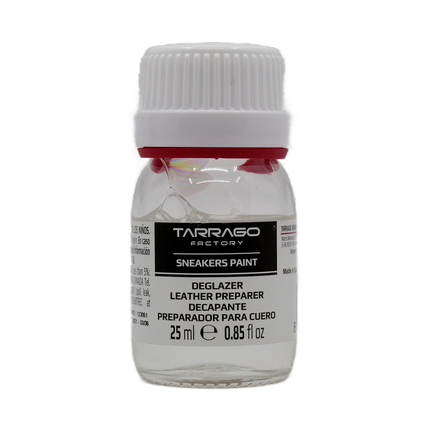 Tarrago Sneakers Deglazer Leder-Vorbereiter in der kleinen Glas Schraubflasche 25ml