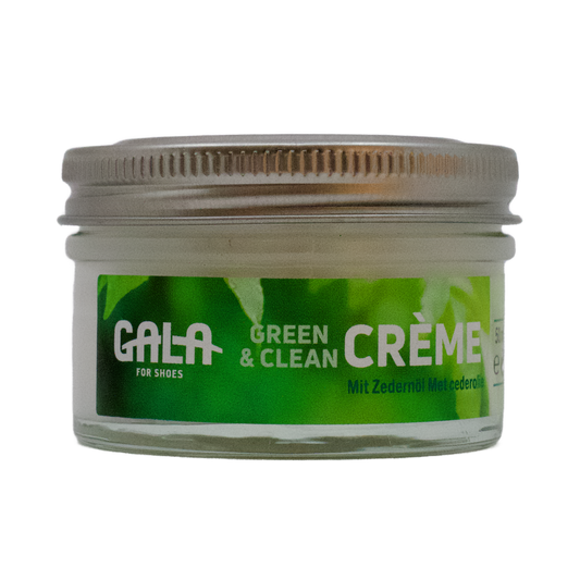 GALA for Shoes Green & Clean Schuh-Creme 50 ml im hochwertigen Glastiegel mit metallenem Schraubverschluss