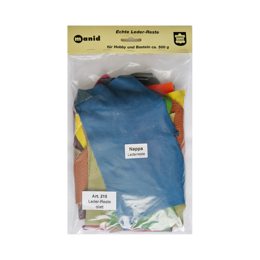 Echte glatte Nappa Leder-Reste von manid im 500g Beutel für Hobby und Basteln