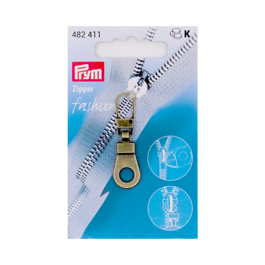 Prym Reißverschluß-Zipper-Fashion "Öse" in altmessing
