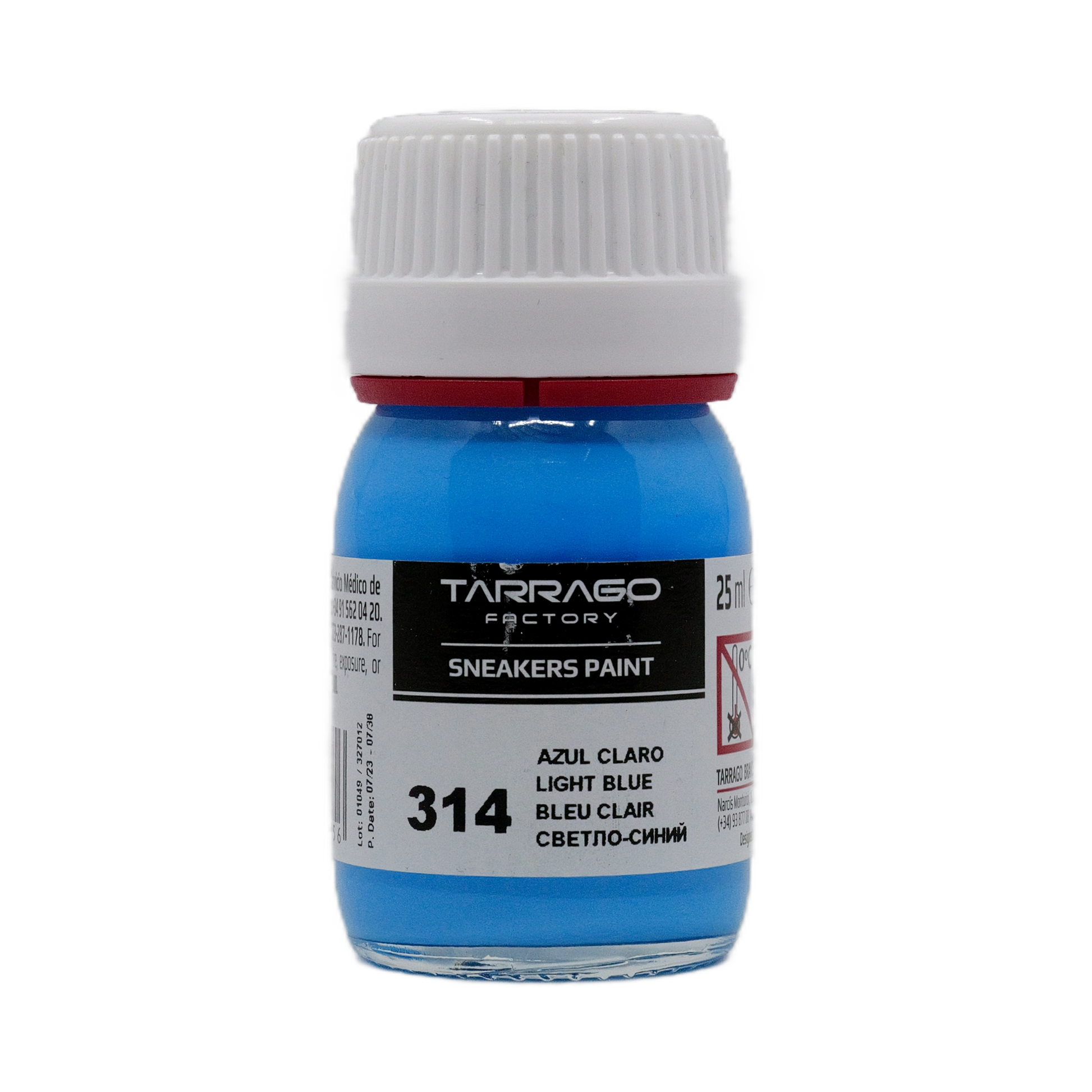 Hellblau Tarrago Sneakers Paint 25 ml  in der kleinen Glas Schraubflasche