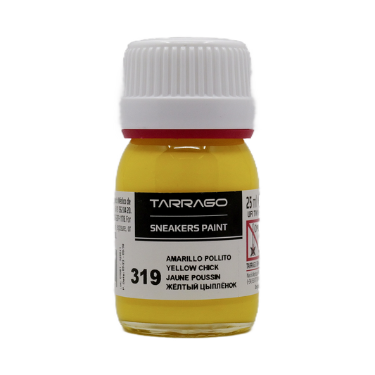 Gelbe Tarrago Sneakers Paint 25 ml  in der kleinen Glas Schraubflasche