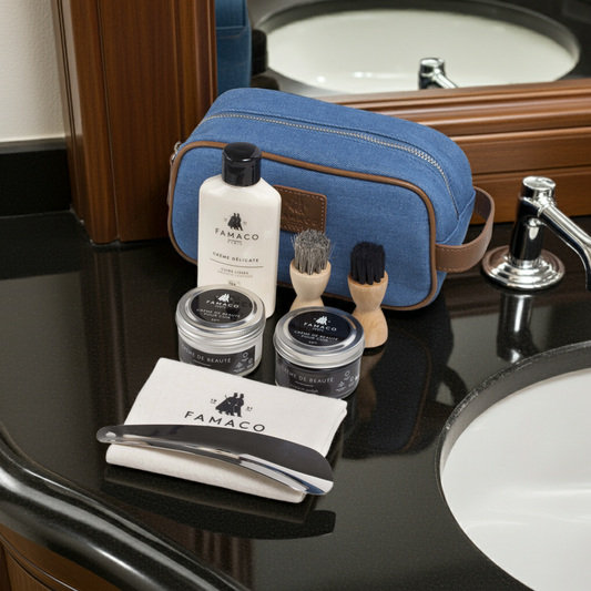 Famaco Nevada Denim-Bag, Schuhpflege-Set, 9teilig